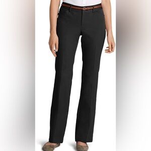 NWOT Eddie Bauer Black Women’s Stay Shape Twill Trousers Slightly Curvy Size 6
